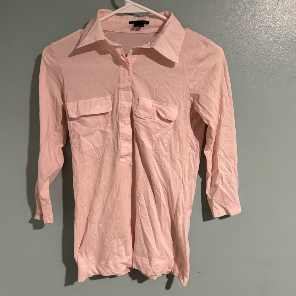 Theory pink dress shirt